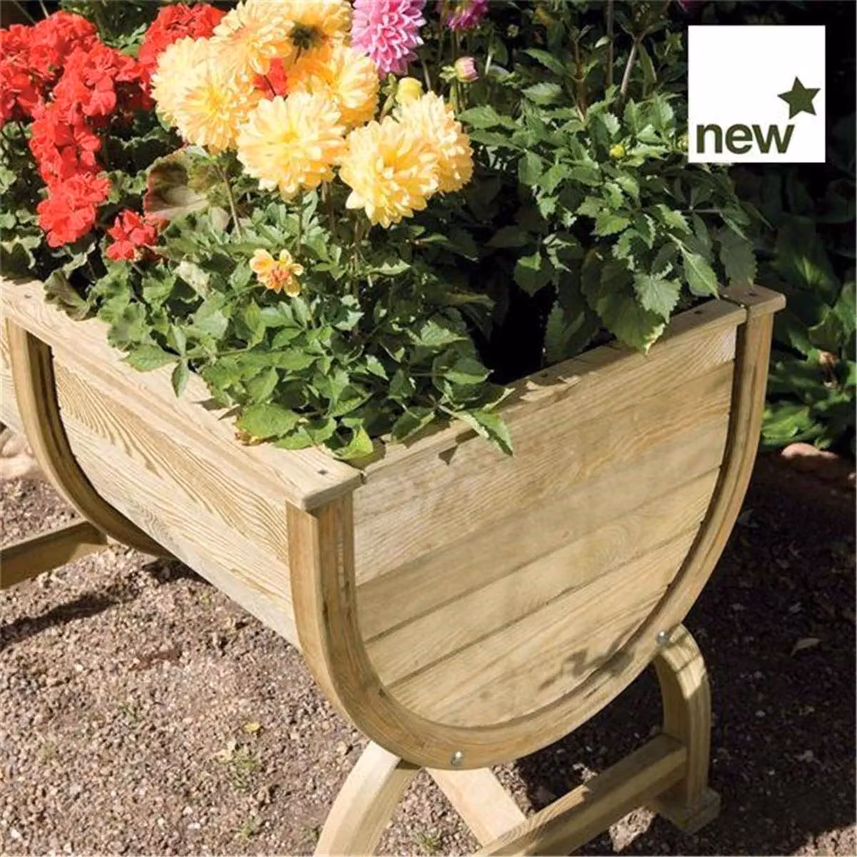 Cheshire Deluxe Barrel Planter in Brown Wood – 2