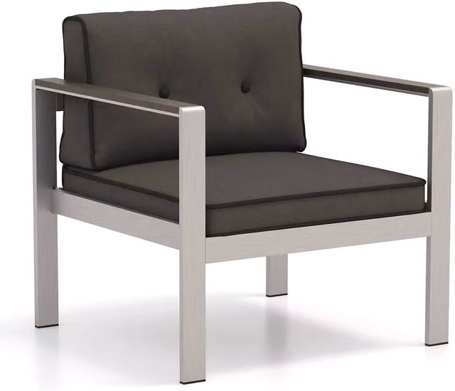 Havendro Modern Aluminium Garden Armchair with Grey Cushions