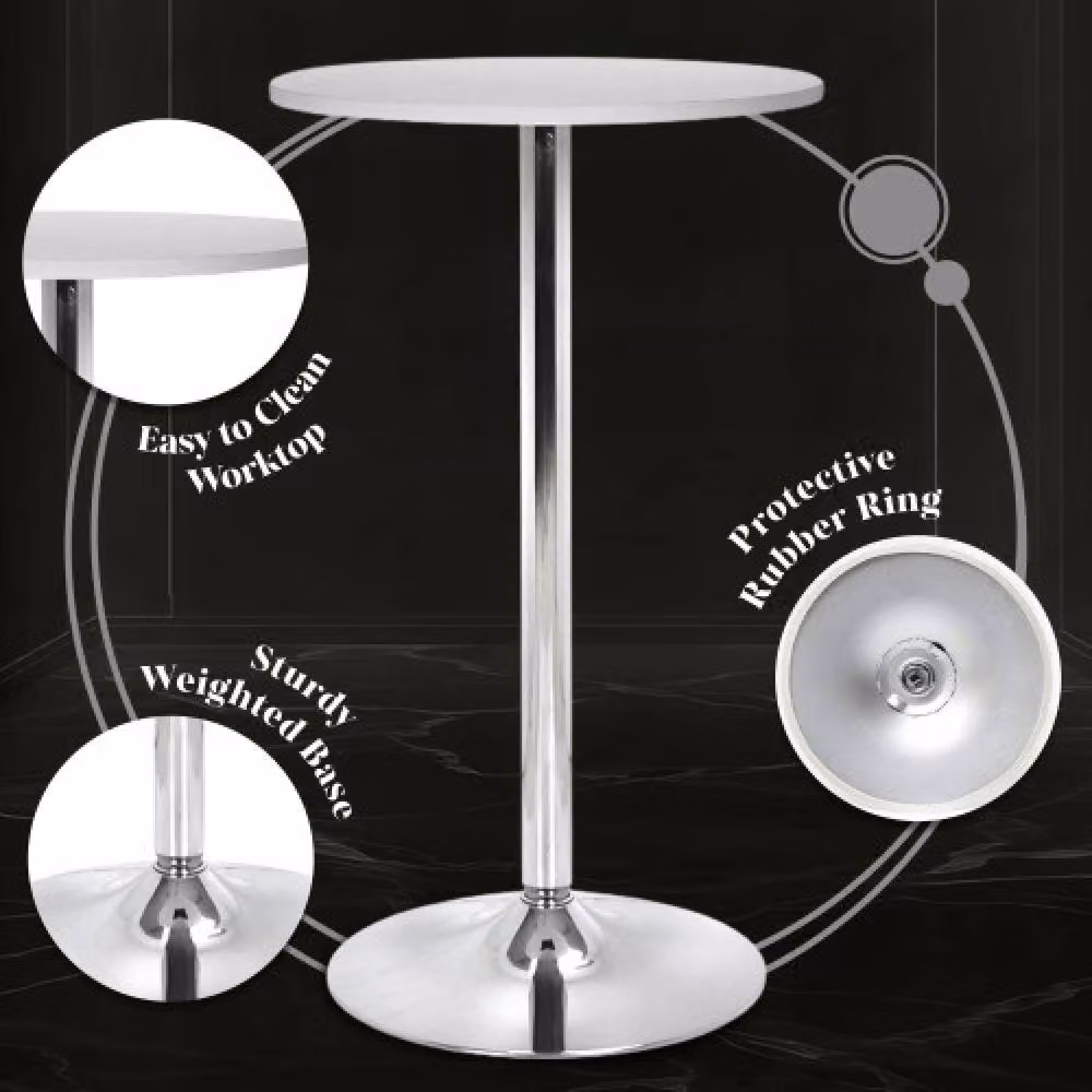 netfurniture Horizon Round Poseur Table in White Wood – 3
