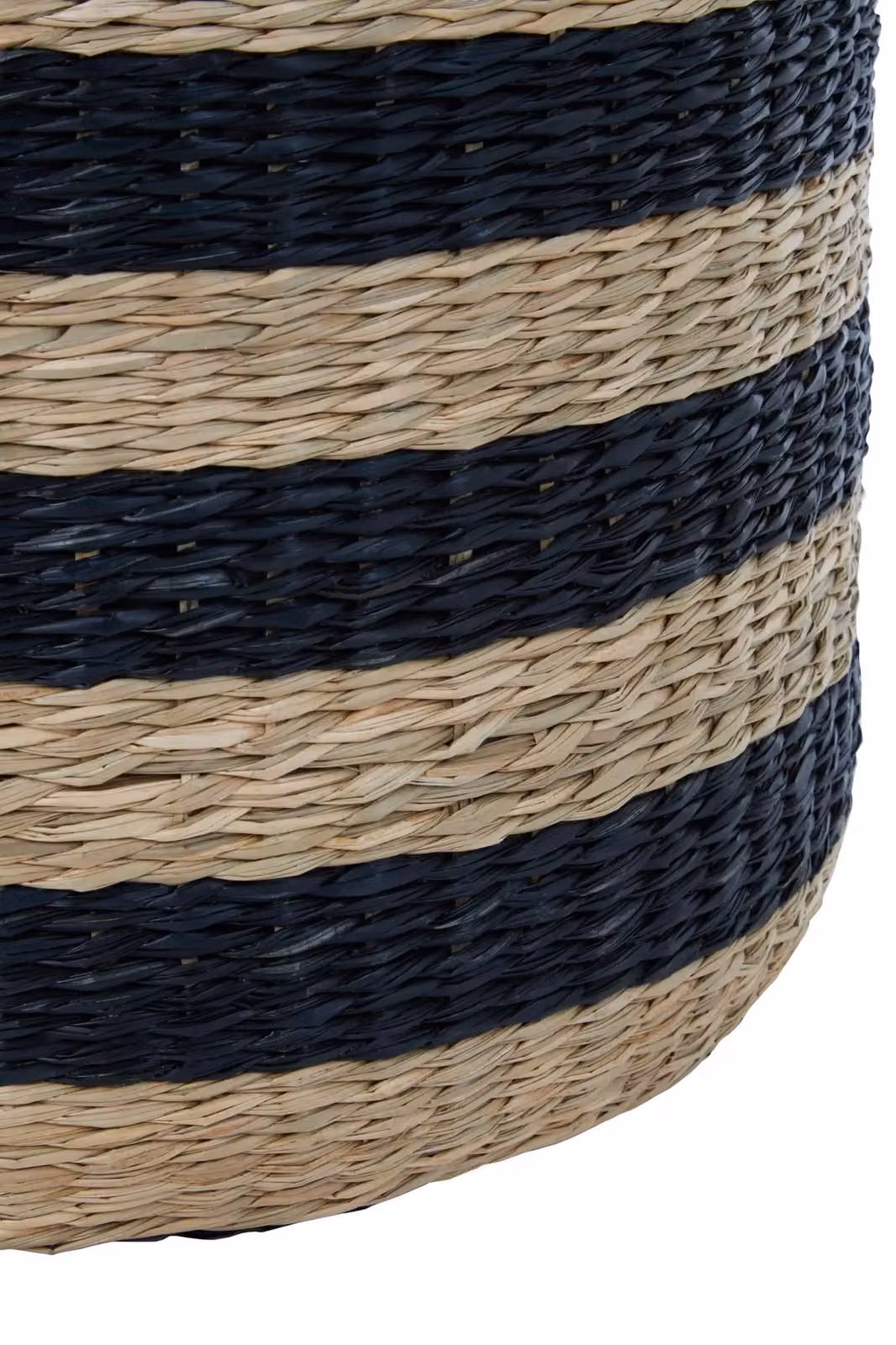 Orsina Striped Seagrass Pouffe in Natural Multicolour – 5