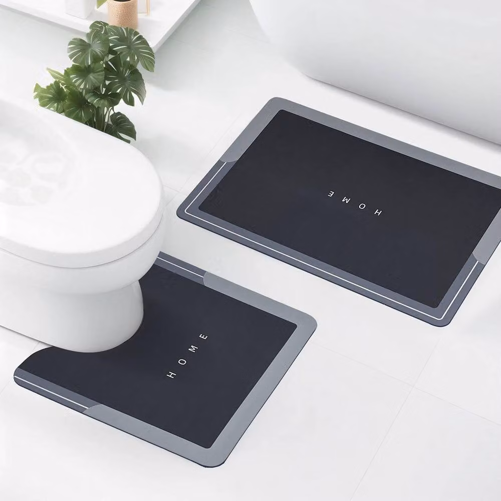 Kelvenix Grey Non-Slip Quick-Drying Bathroom Toilet Mat – 3