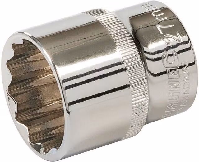 Loops PRO 27mm 12 Point Metric Socket Driver with 1/2 Inch Square Drive in Silver Chrome Vanadium Steel – 2