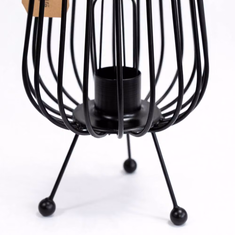 KDMD Tall Industrial Iron Floor Brazier Lamp in Black with Bulb Included – 2