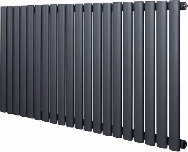 Monstershop Oval Single Column Steel Radiator in Anthracite Grey, W/H: 60.0 x 120.0 cm – 1