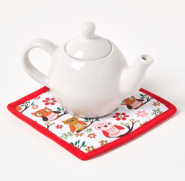 Homescapes Red Square Cotton Pot Holder