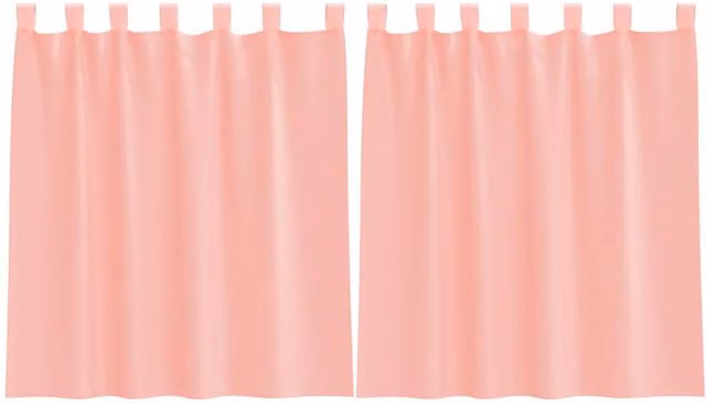 Berkfield Home Pink Voile Fabric Panel Curtains with Tabs, 2 Pack, W: 140 cm, H: 140 cm