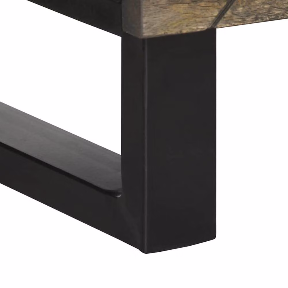 Berkfield Home Black Mango Wood Highboard W/D/H: 40 x 33 x 110 cm – 4