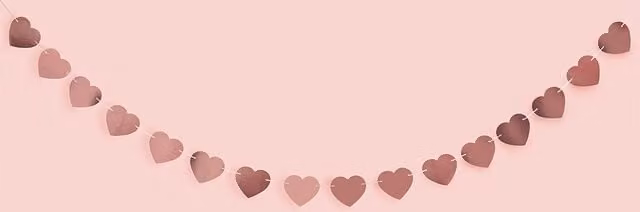 Club Green Pink and Gold Heart Paper Party Garland for Valentines Day