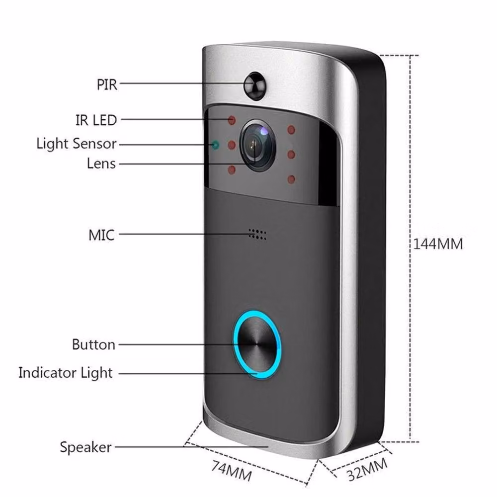 VOGREX Wireless WiFi Video Doorbell Security Camera and Intercom in Grey – 2
