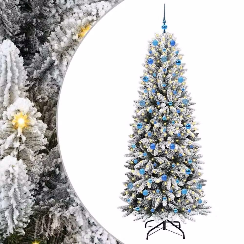 Berkfield Home Artificial Christmas Tree with 300 White LEDs, W/D/H: 78 x 78 x 210 cm – 2
