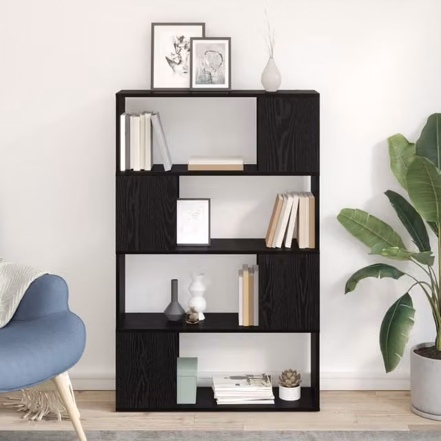 Berkfield Home Entertainment Centre in Black Oak, W/D/H: 80 x 24 x 124 cm – 1