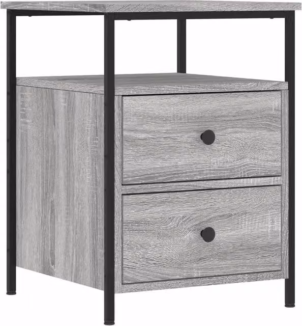 Berkfield Home Grey Sonoma Bedside Cabinet W/D/H: 44 x 45 x 60 cm