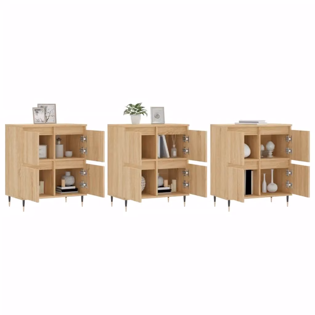 Berkfield Home 3-Piece Sonoma Oak Sideboard Set in Brown Engineered Wood – 2