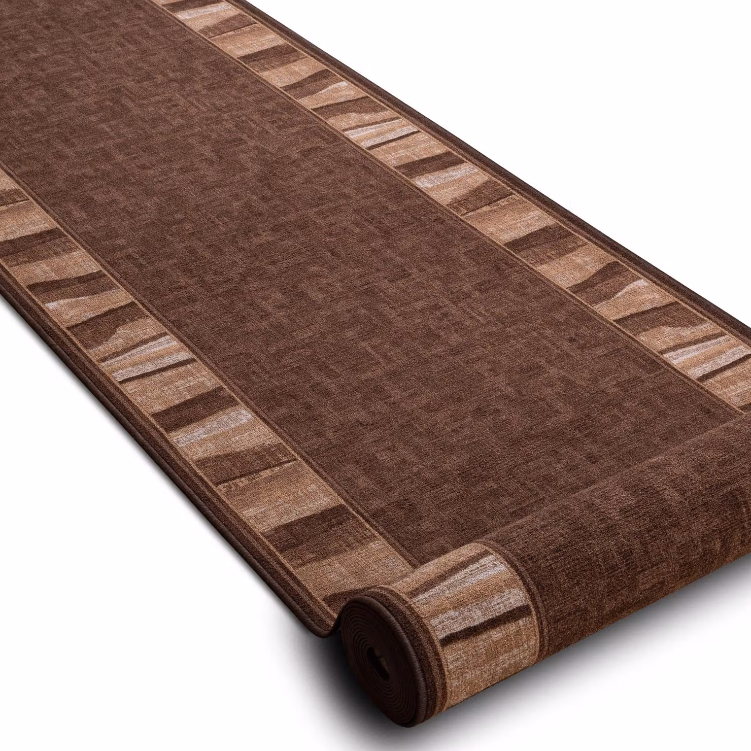 RugsX Linea Anti-Slip Runner in Brown, W: 67 cm, L: 150 cm – 2