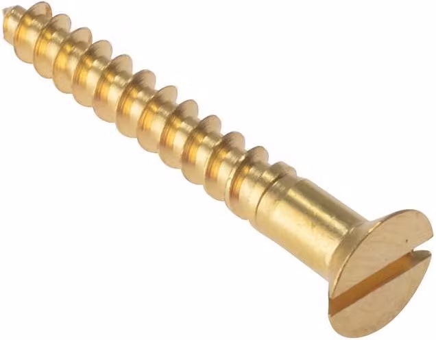 Forgefix Gold Solid Brass Slotted Countersunk Wood Screws