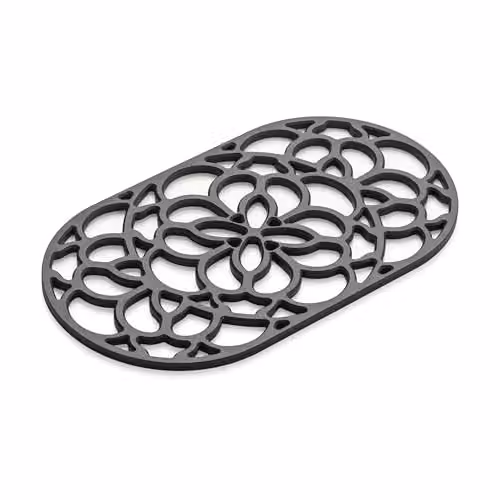 Zeal Large Oval Silicone Heritage Hot Mat Trivet, Black, W/D: 32 x 18 cm