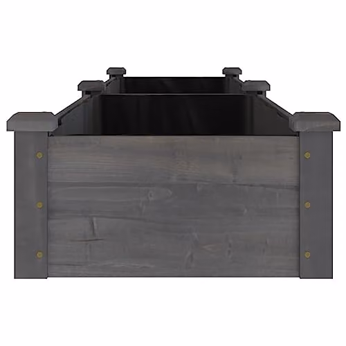 vidaXL Grey Wooden Raised Bed with Liner W: 240 cm, D: 45 cm, H: 25 cm – 5