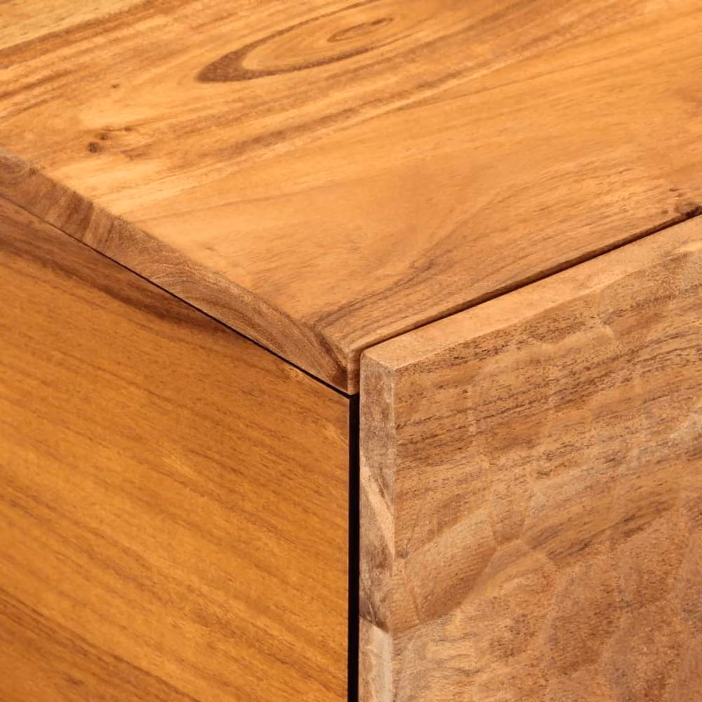 Berkfield Home Brown Acacia Wood Coffee Table, W: 80 cm, D: 50 cm, H: 40 cm – 4