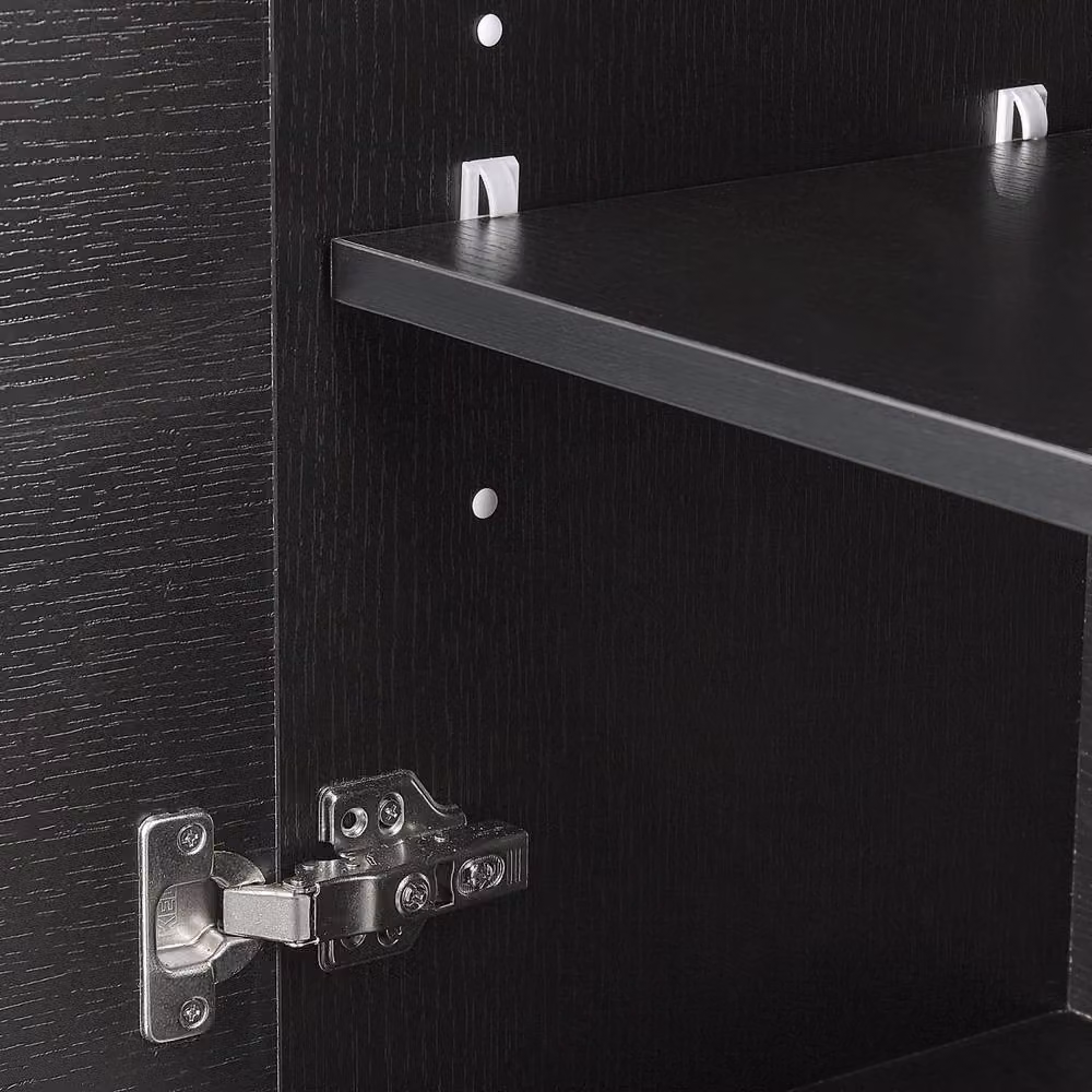 Wyld and Coco Black Matt Wall Mounted Bathroom Cabinet with Hinged Doors, W/D/H: 88 x 40 x 35 cm – 5