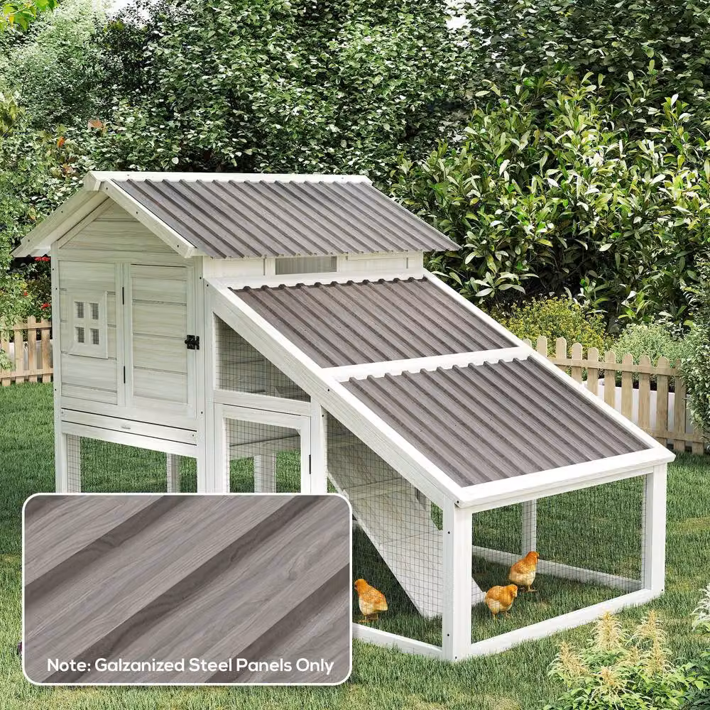 Rolipo Set of 12 Grey Wood Effect Corrugated Galvanised Steel Roof Panels – 4