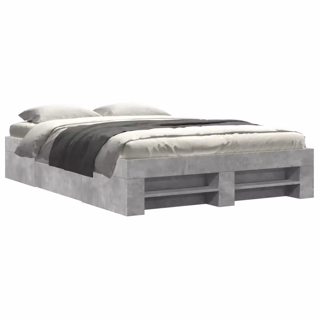 Berkfield Home Bed Frame in Concrete Grey, Engineered Wood, W/D/H: 120 x 190 cm – 2
