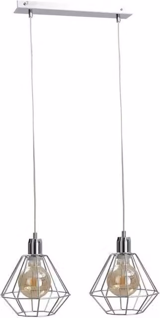 Foskal Foskal Modern Silver Metal Bar Pendant Ceiling Light, 50 cm, 2x E27