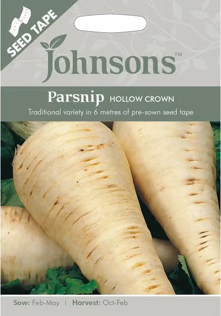 Johnsons Hollow Crown Parsnip Vegetable Seed Tape