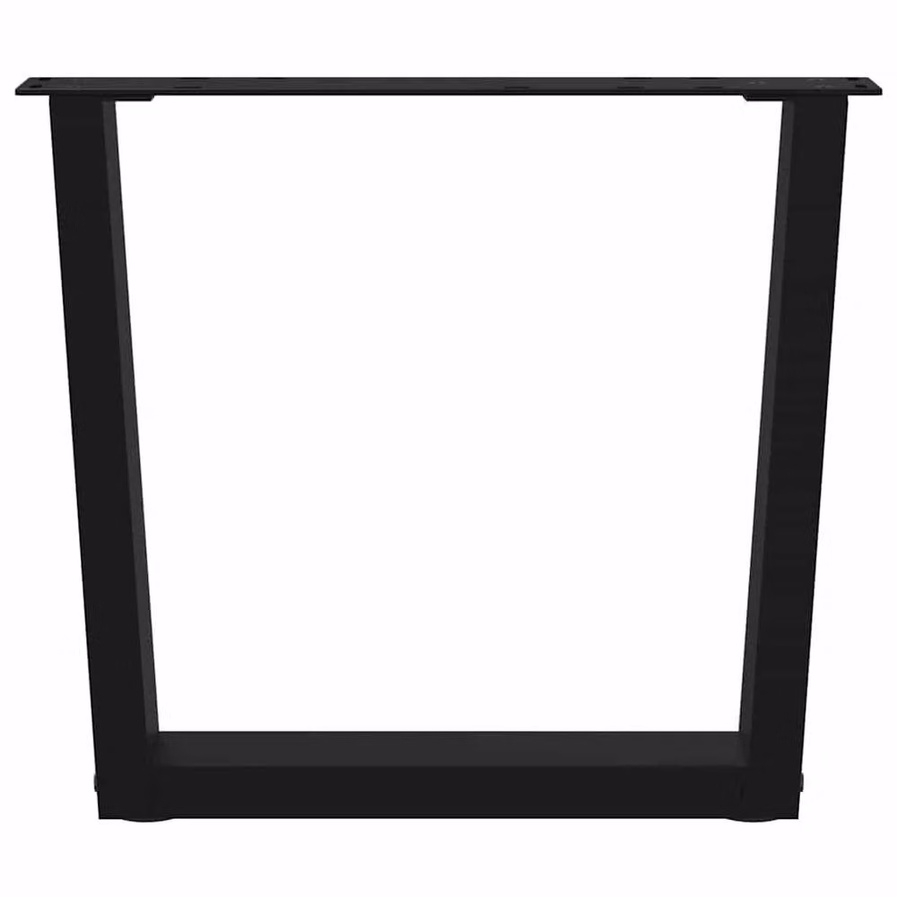 Berkfield Home V-Shape Dining Table Legs, 2 Piece Black Steel Set, H: 50 cm, W: 42 cm – 2