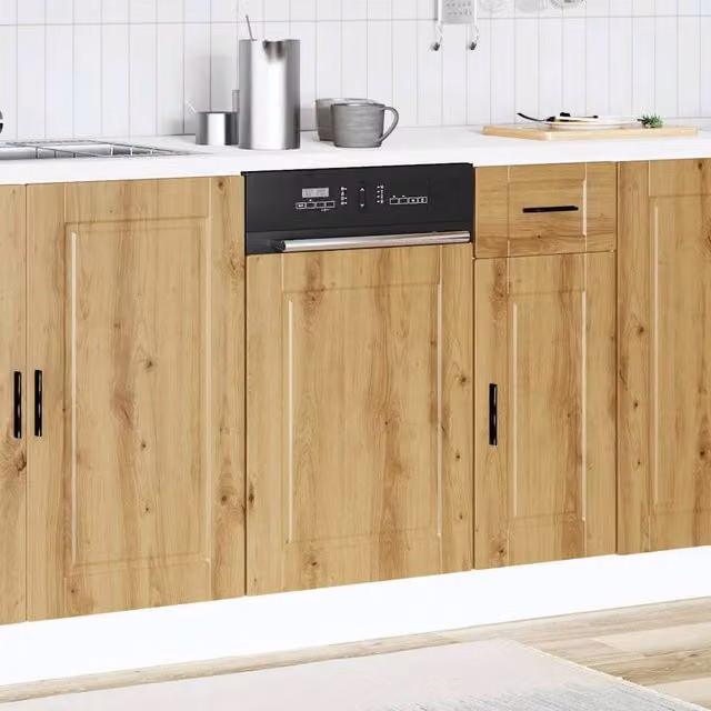 Berkfield Home Porto Artisan Oak Decorative Dishwasher Panel, Brown, W: 45 cm, H: 67 cm