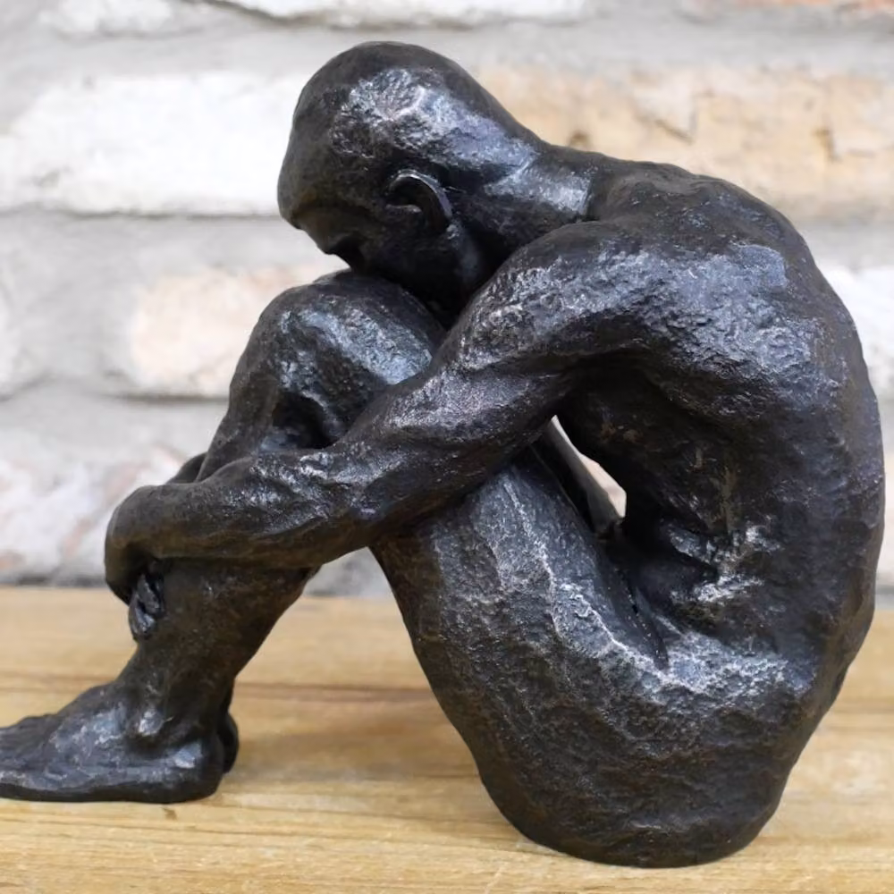 Gifts Direct 2 U Sitting Man Resin Ornament Sculpture in Black – 6