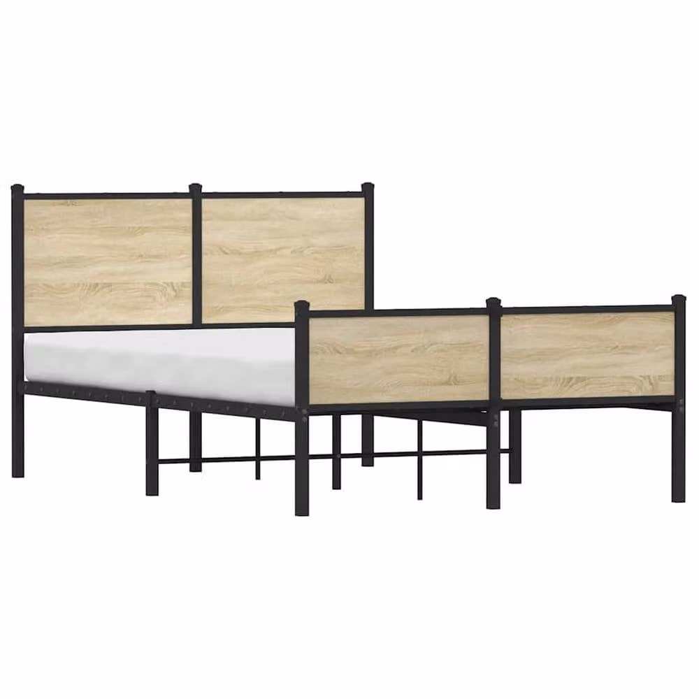 Berkfield Home Metal Bed Frame in Black, W/D/H: 120 x 200 cm, Small Double