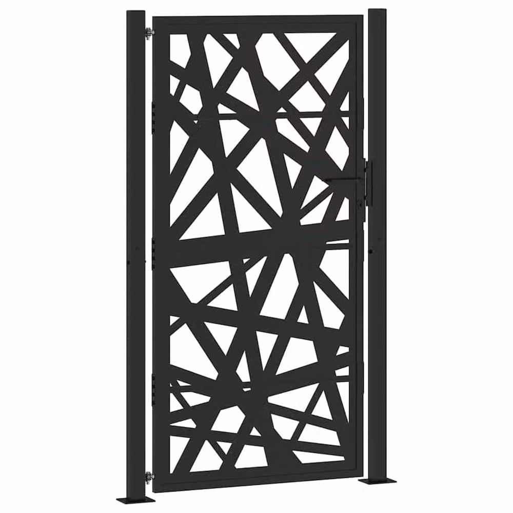 Berkfield Home Beautiful Garden Gate in Black Steel, W: 105 cm, H: 180 cm – 3