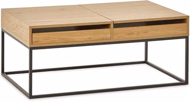 Cheshire Dalmore Rectangular Storage Coffee Table with Lift Mechanism in Brown and Black Oak Effect – 1
