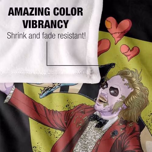 LOGOVISION Beetlejuice Valentine Sandworm Super Soft Silky Touch Fleece Throw Blanket, Multicolour, W/D/H: 91 x 147 cm – 3