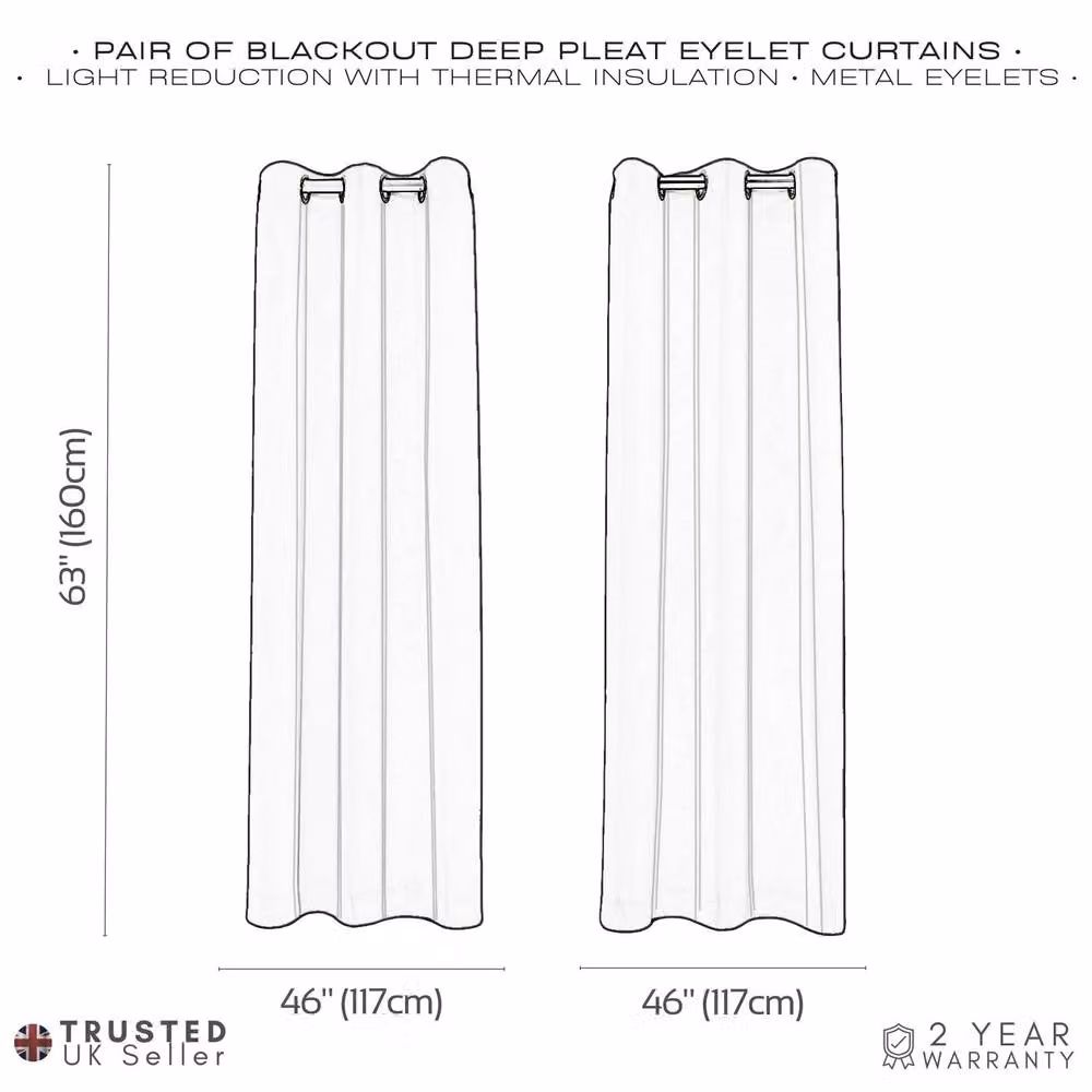 Happy Homewares Modern Orange Linen Blackout Eyelet Curtains, 2 Panels, Width: 117 cm, Drop: 137 cm – 6