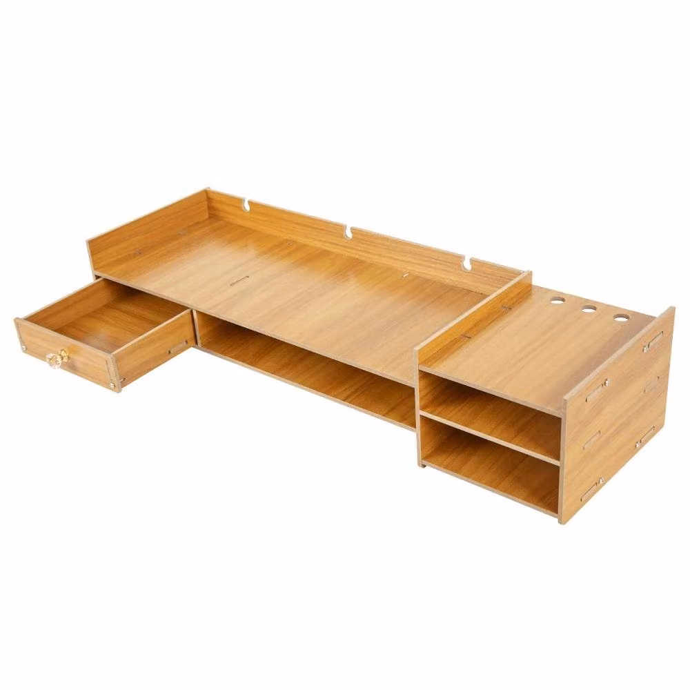 SPETLEK Brown Wood Computer PC Desktop Monitor Stand – 2