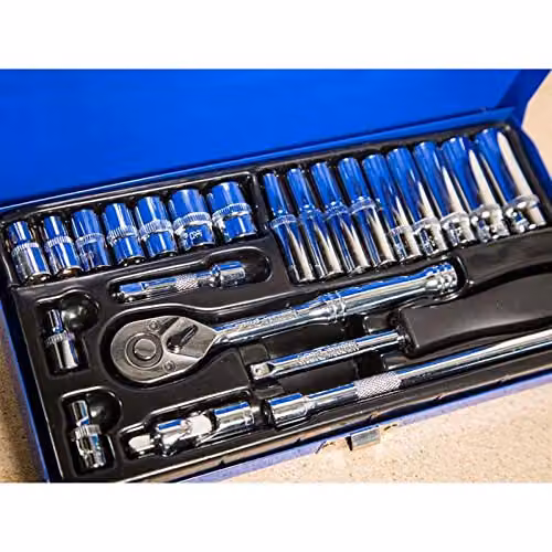 Bluespot Tools 24 Piece 1/4 inch Metric Socket Set in Blue and Silver – 3