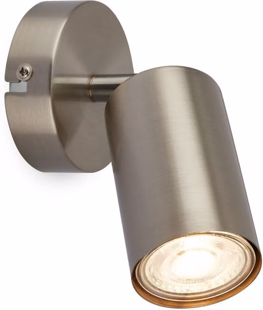 Briloner Adjustable Metal LED Wall Light with GU10 Socket in Silver Grey, H 15.5 cm x W 8 cm x D 8 cm