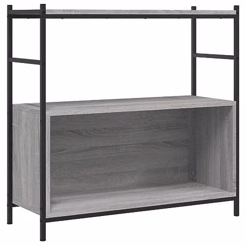 vidaXL Industrial Bookshelf in Grey Sonoma, W/D/H: 80 x 30 x 78.5 cm, Made of Engineered Wood and Metal