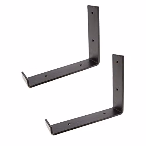 Hammer and Tongs Powder-Coated Iron Scaffold Board Shelf Bracket, Black, Pack of 2 – 1