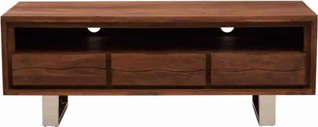 Orsina Acacia Wood Three Drawer Media Unit in Brown – 1