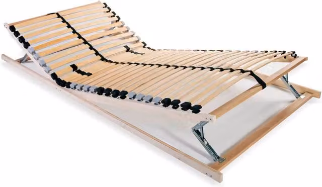Berkfield Home Brown Slatted Bed Base with 28 Ergonomic Multi-Zone Wood Slats, W: 70 cm, L: 200 cm