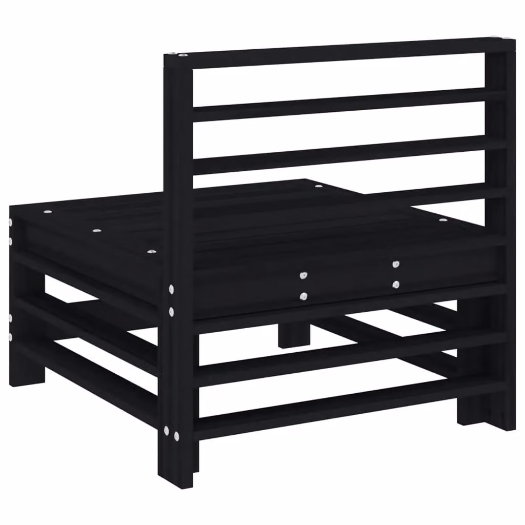 Berkfield Home Garden Rustic Black Solid Wood Pine Middle Sofa – 5