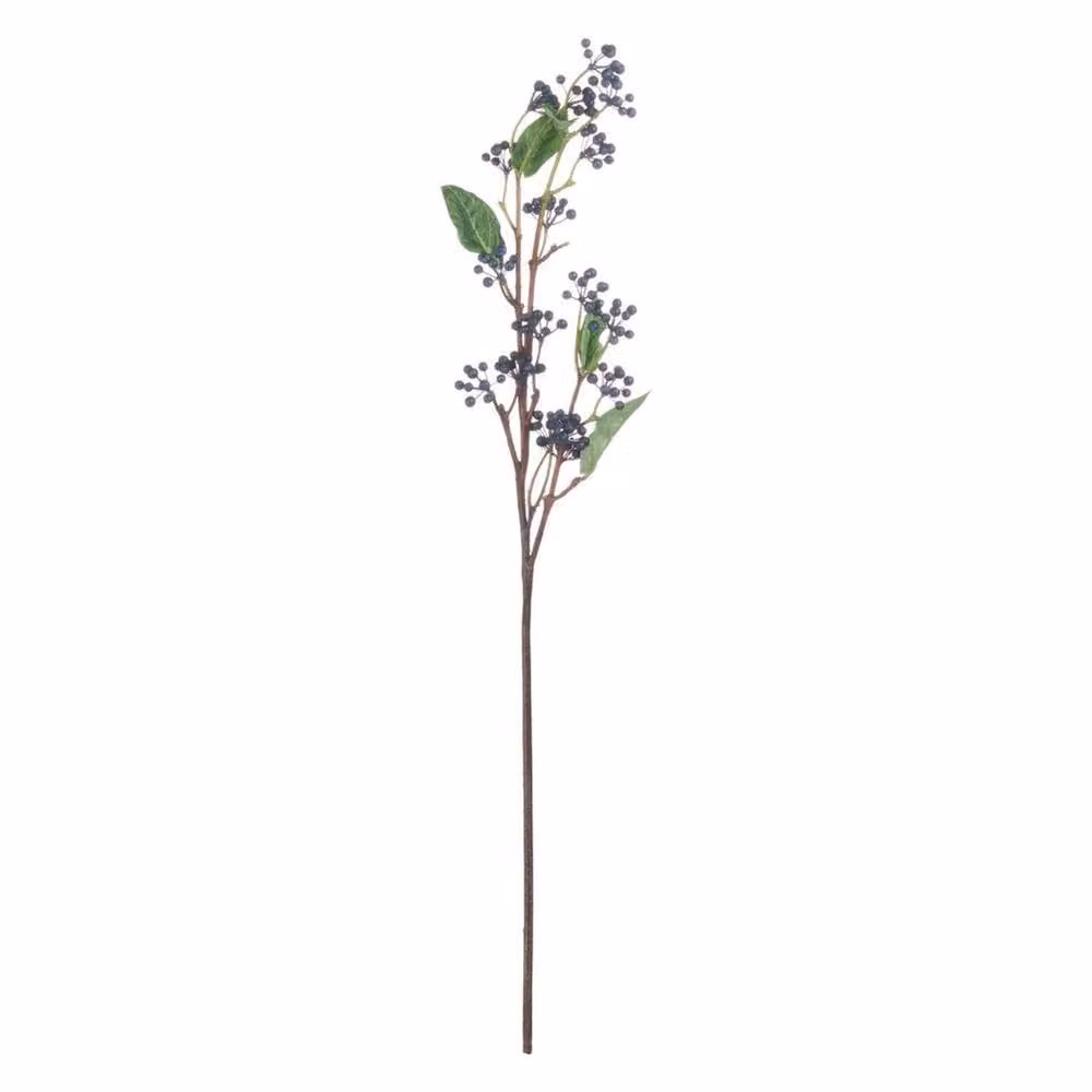 Hill Interiors Artificial Faux Viburnum Berry Spray in Blue, Height: 80 cm – 2