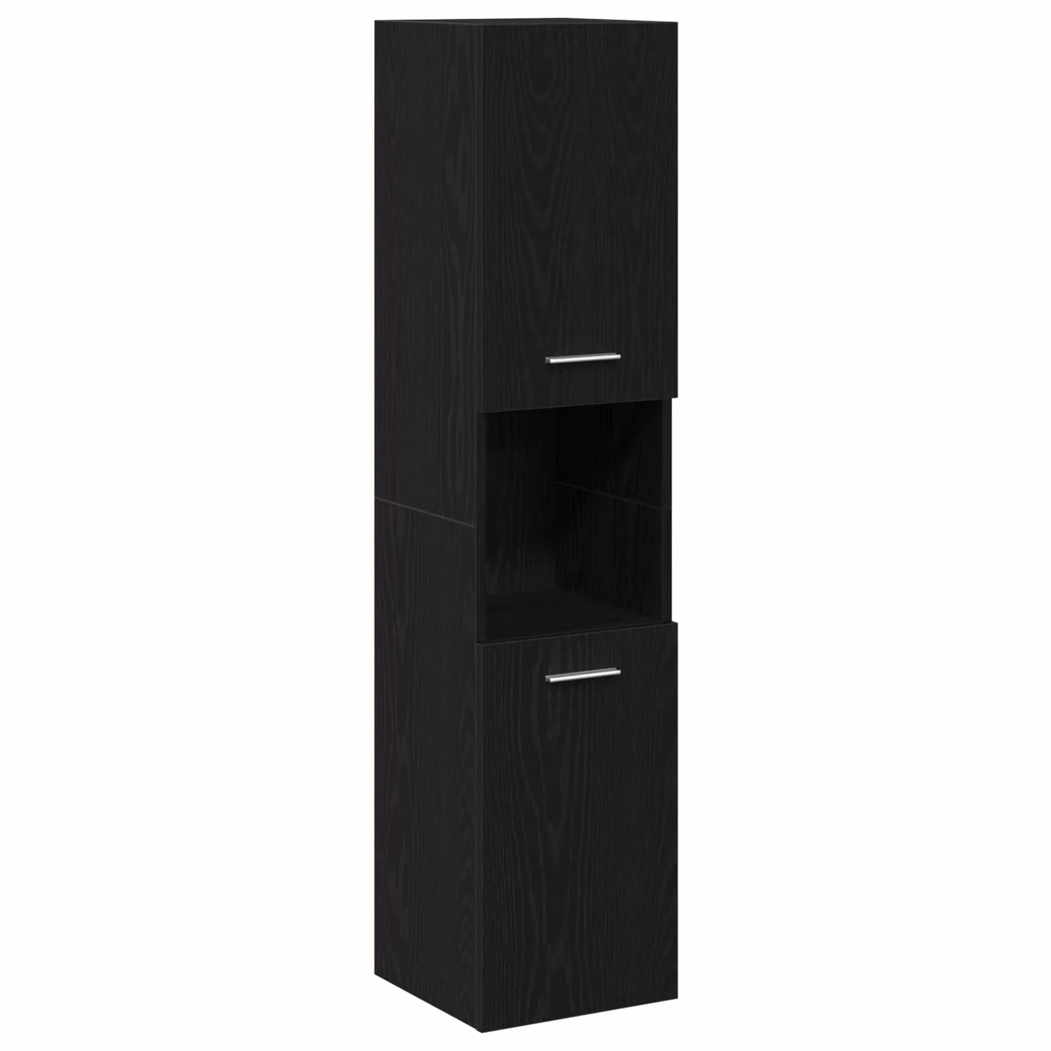 Berkfield Home Black Oak Bathroom Wall Cabinet, W/D/H: 30 x 30 x 130 cm – 2