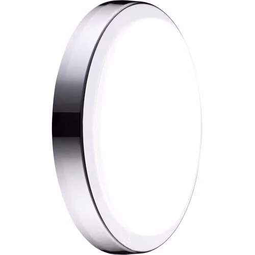 Luceco Eco Round LED Bulkhead Light, Silver and White, 14W, 1300lm, 4000K, IP54