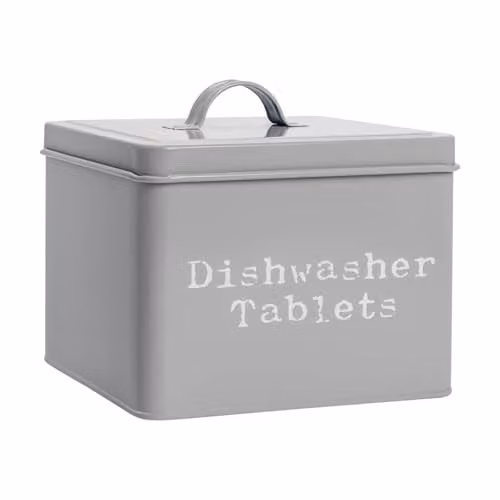 Harbour Housewares Dishwasher Tablet Storage Tin in Grey