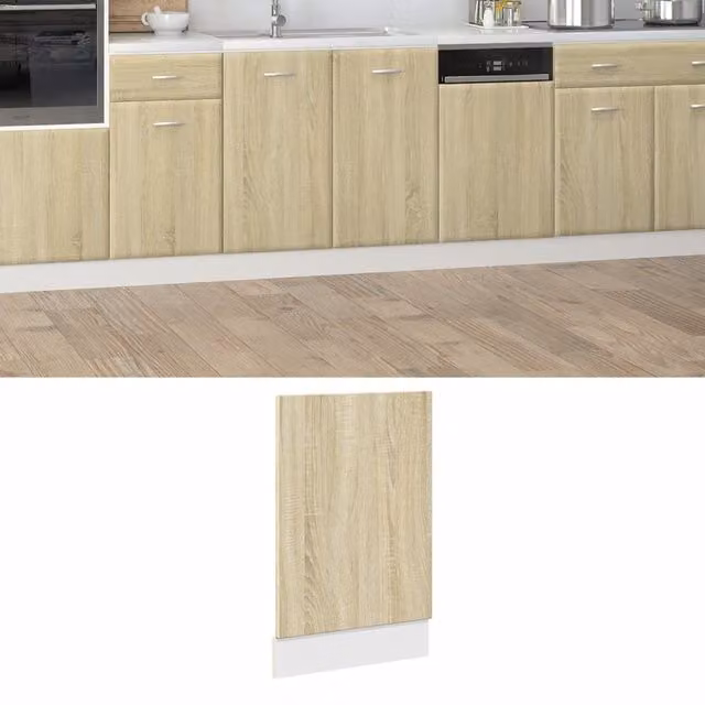 Berkfield Home Dishwasher Panel Lyon Sonoma Oak in Brown, Engineered Wood, W/D/H: 45 x 3 x 67 cm – 1