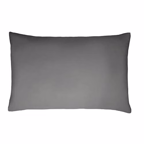 Smart Living Luxury 300 Thread Count 100% Cotton Mako Satin Anti-Allergy Pillowcases, Pack of 2, Grey, W: 50 cm x L: 75 cm – 2