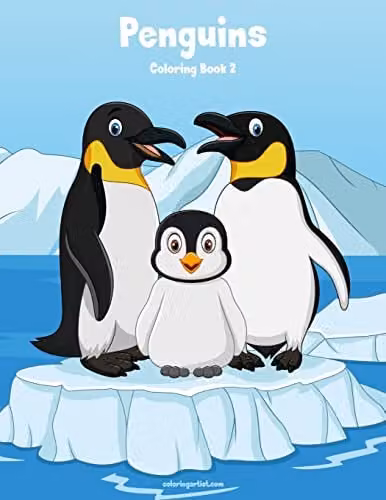 Penguins Coloring Book 2: Volume 2 by Createspace, Multicolour, H: 27.94 cm, W: 21.59 cm